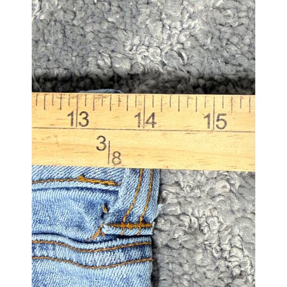 HINT Y2K flare leg denim jeans Womens distressed boho hippie Low Rise blue 27x32 - Picture 4 of 10